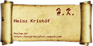 Heisz Kristóf névjegykártya